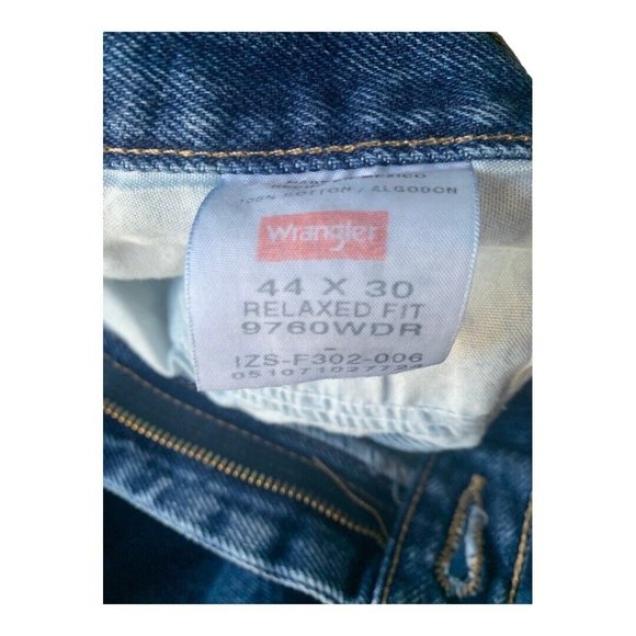 Wrangler Mens 44 x 30 Denim Jeans‎ Relaxed Fit 9760WDR - Picture 12 of 13